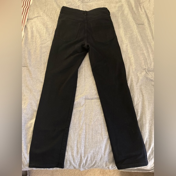 Express High Rise Slim Straight Black Jeans - Picture 2 of 3